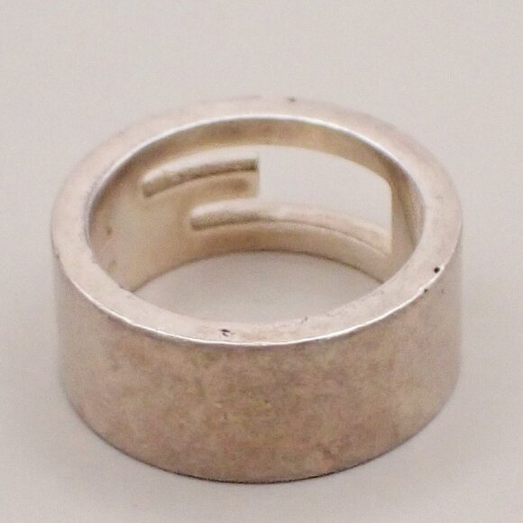 GUCCI G Logo Ring Sterling Silver Size JP 8 US 4.5 Italy Accessory - Picture 11 of 15